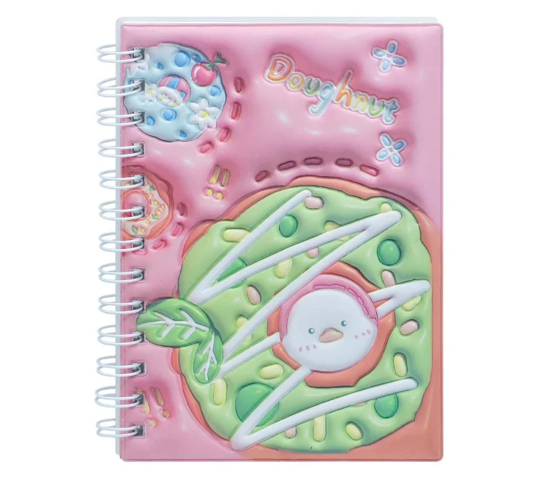 Spiral Bound Notebook Diary Doughnut Embos Print B6 5826-14