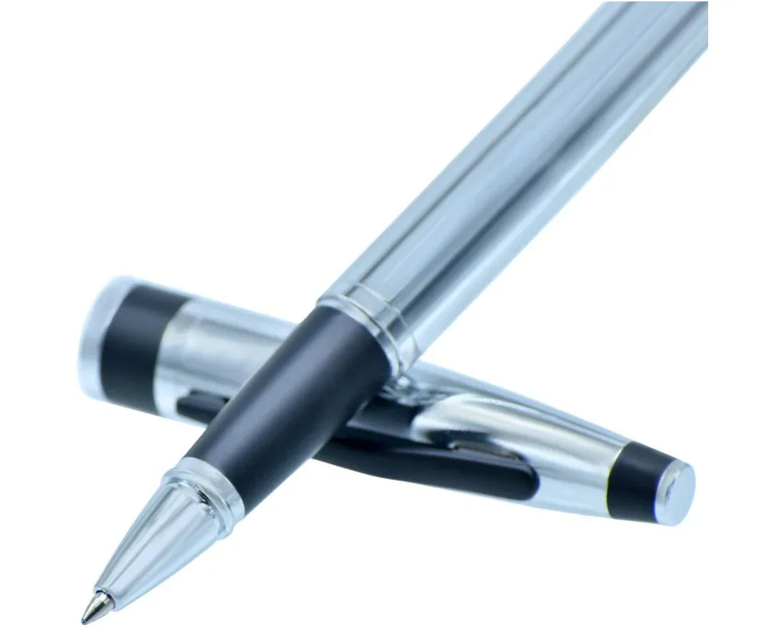 Roller Pen Silver Black Clip 9168RPSR