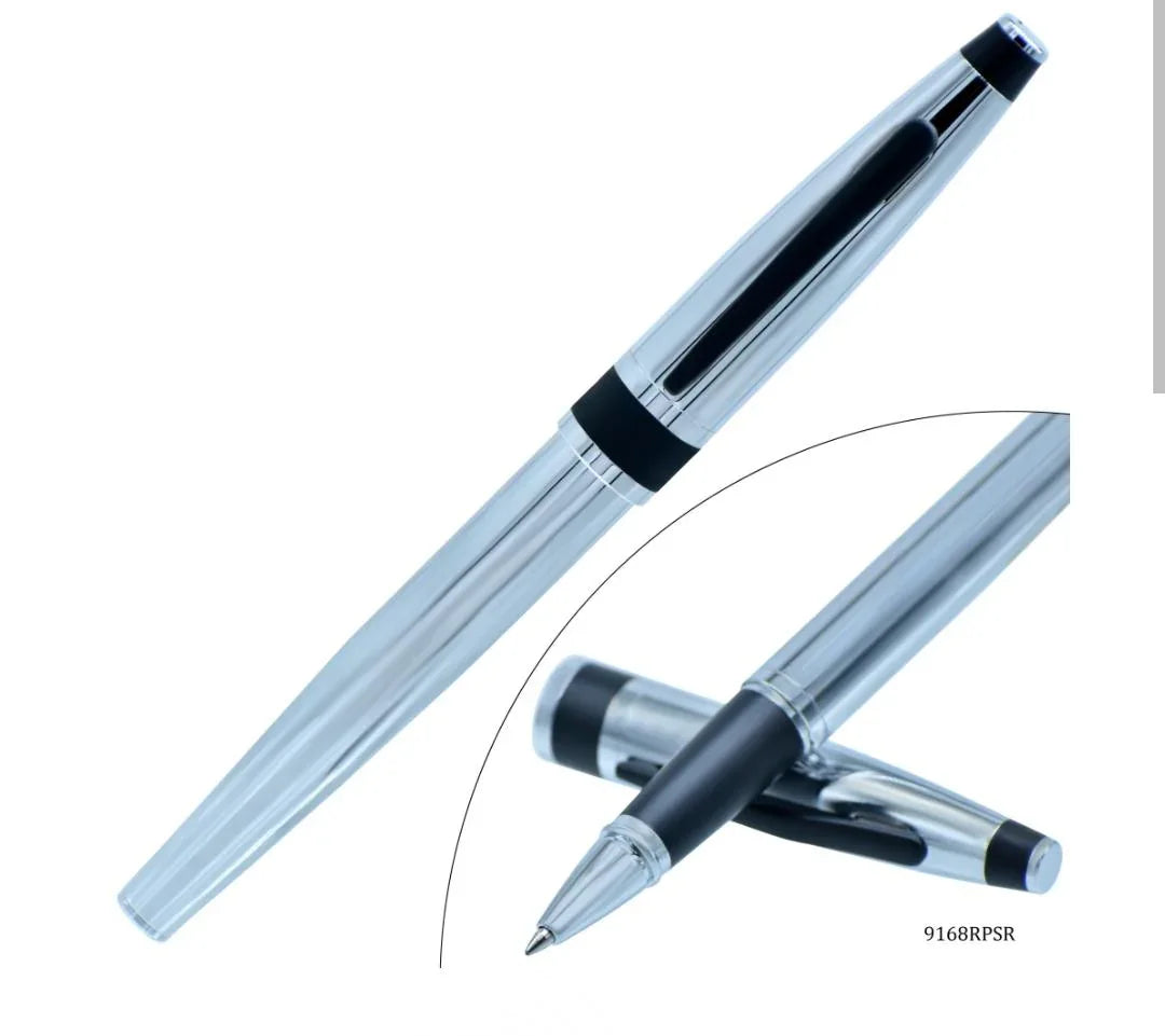 Roller Pen Silver Black Clip 9168RPSR