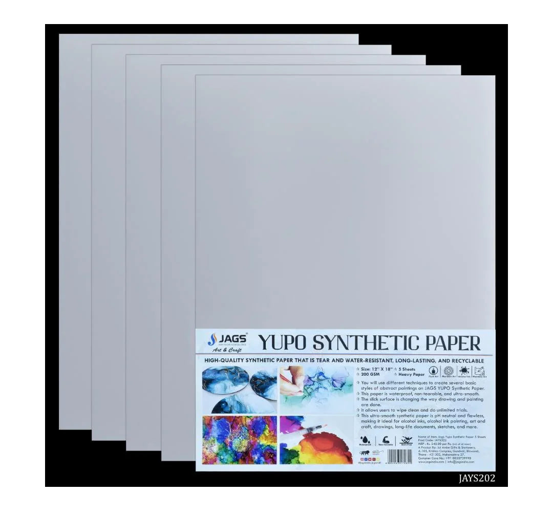 Jags Yupo Synthetic Paper 5 Sheets 200Gsm 12X18 Inch JAYS202