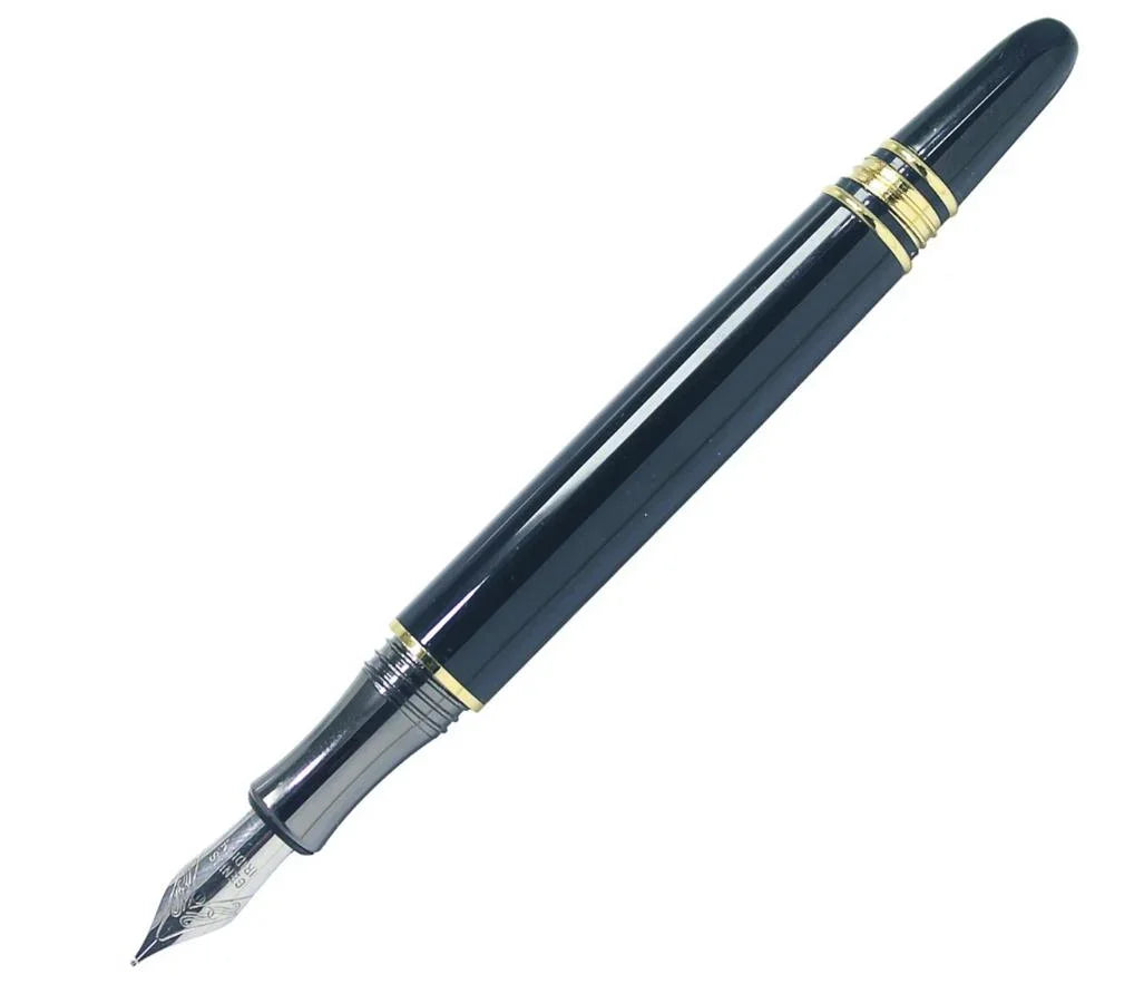 Fountain Pen Black Golden Clip 079FPBKGC