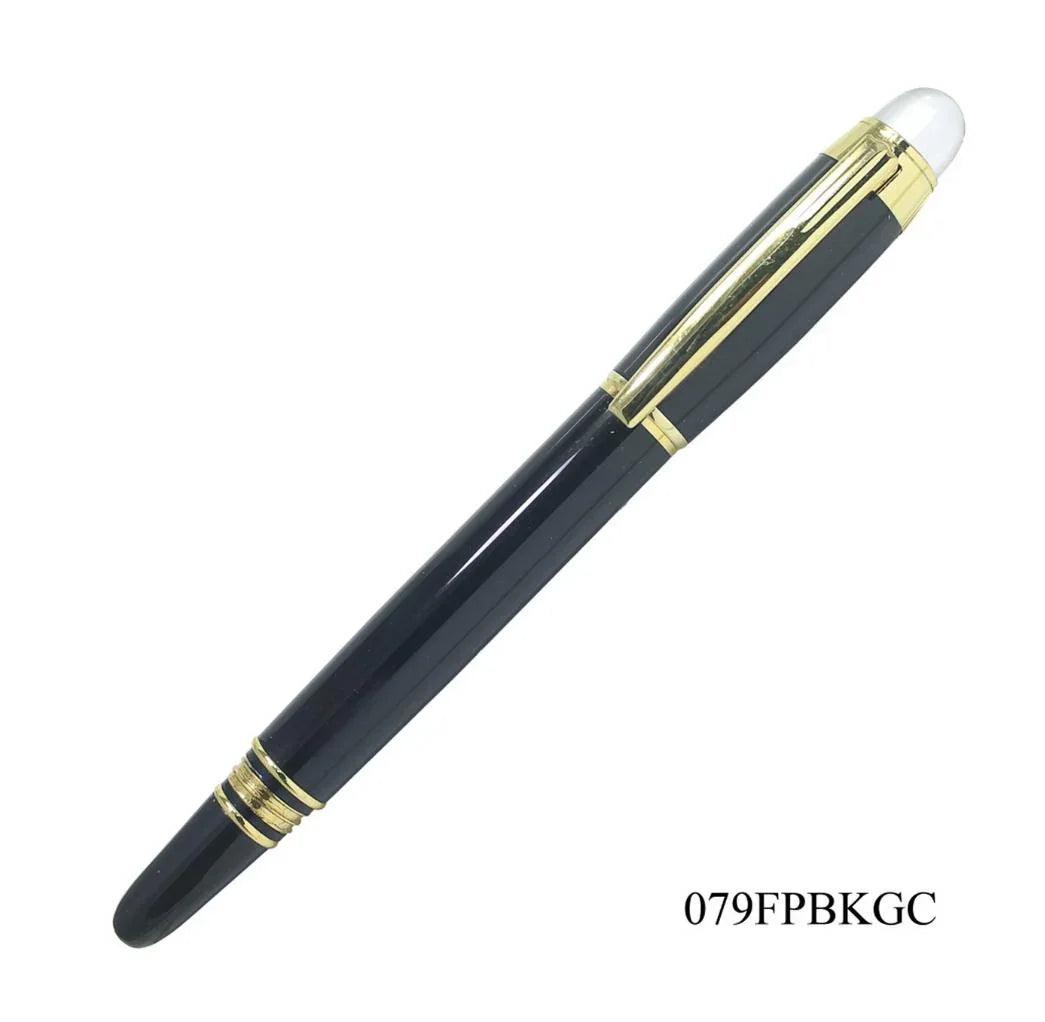 Fountain Pen Black Golden Clip 079FPBKGC