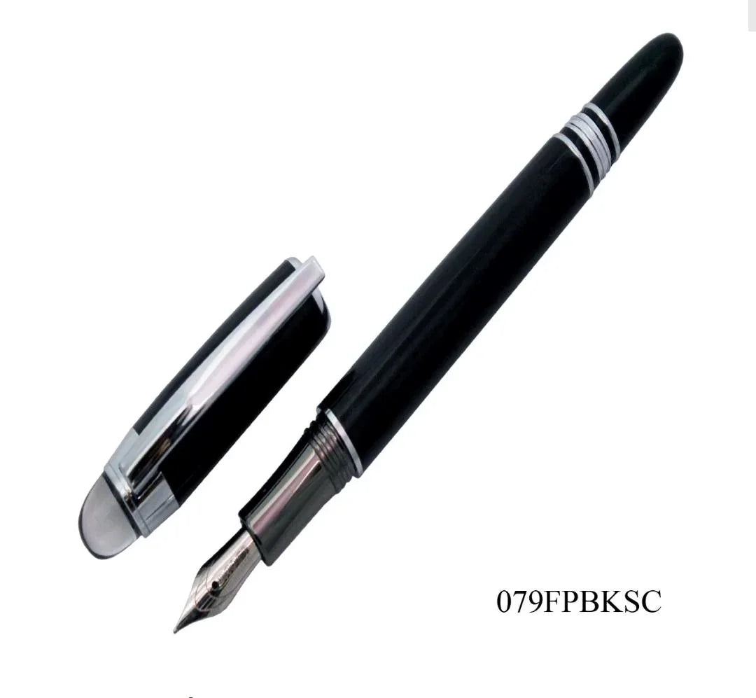 Fountain Pen Black Silver Clip 079FPBKSC