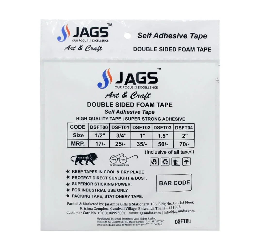 Double Sided Foam Tape 2.5 Mtr 12MM 1/2 Inch DSFT00