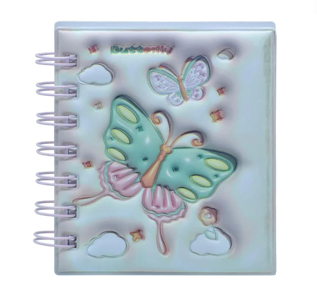 Spiral Bound Notebook Diary Butterfly Embos Print A7 5828-4