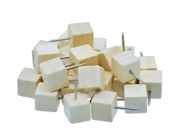 Wooden Soft Board Push Pin Cube Square 25Pcs WSBP01