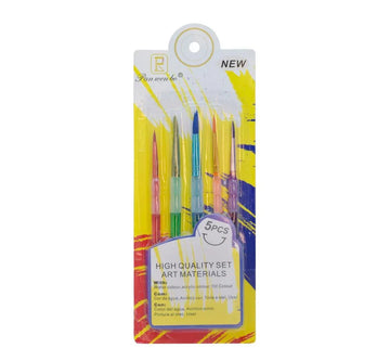 Kids Painting Brush Raund Set Of 5 Pics HB6187A