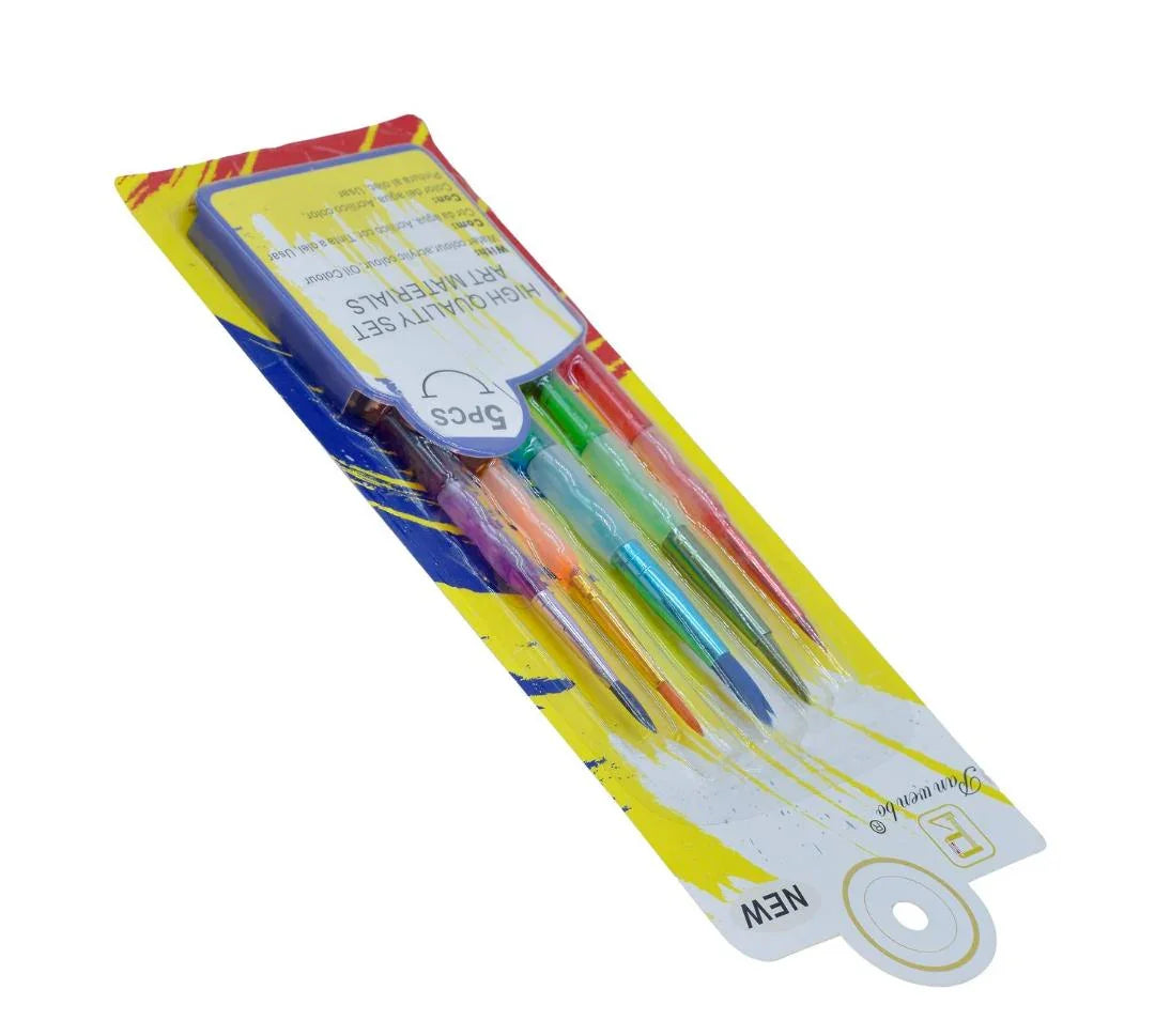 Kids Painting Brush Raund Set Of 5 Pics HB6187A