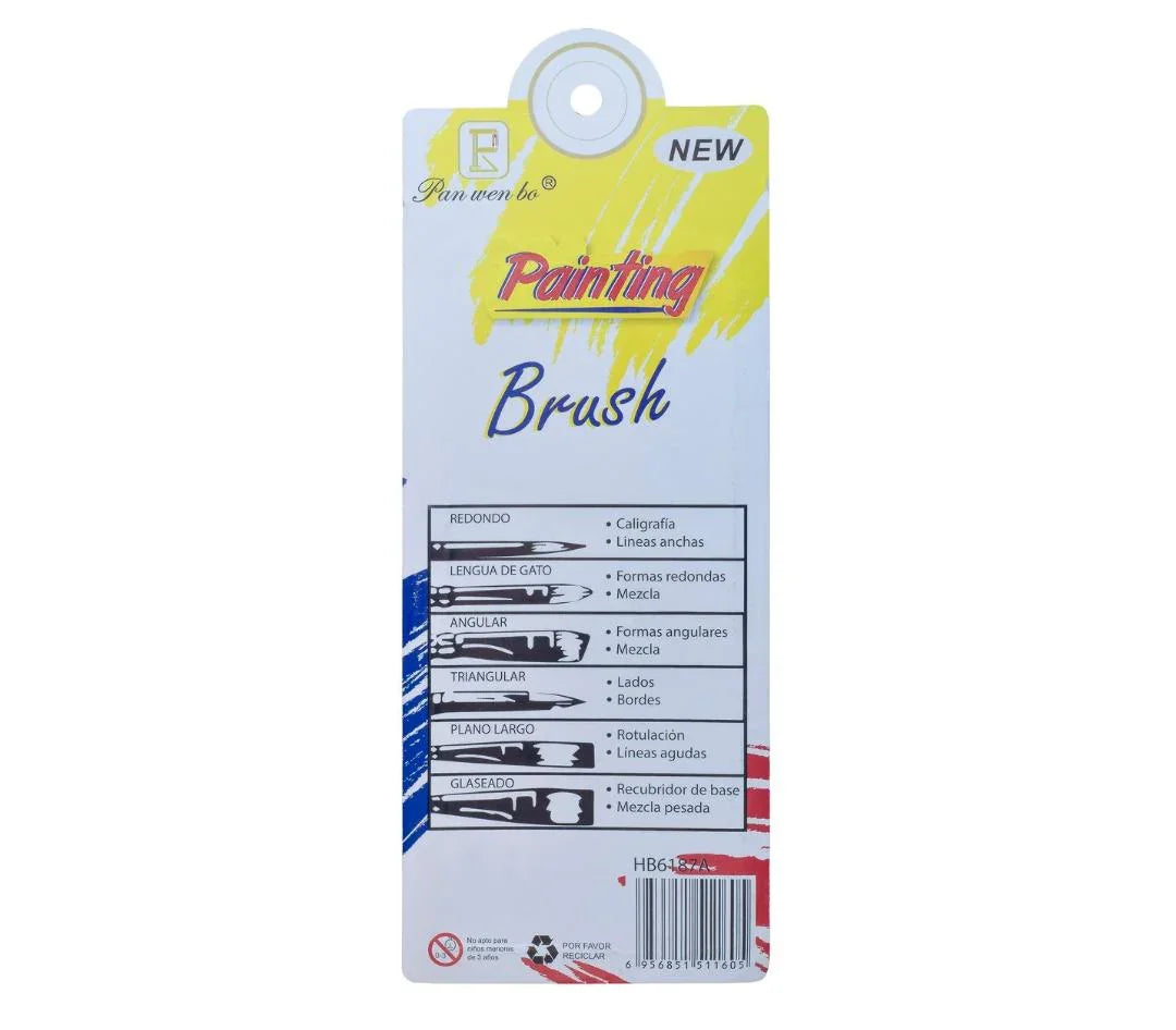 Kids Painting Brush Raund Set Of 5 Pics HB6187A