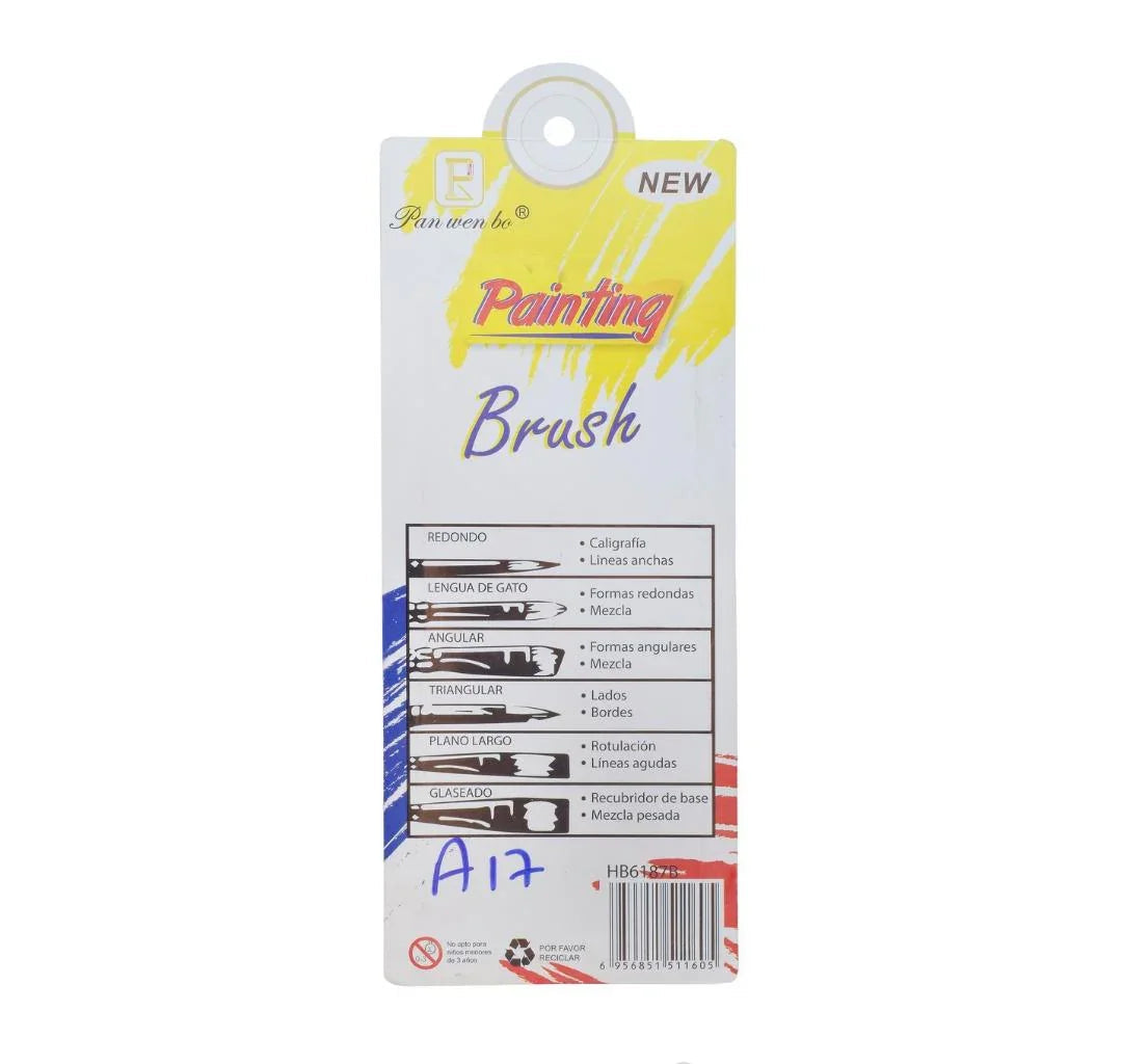 Kids Painting Brush Flet Set Of 5 Pics HB6187B