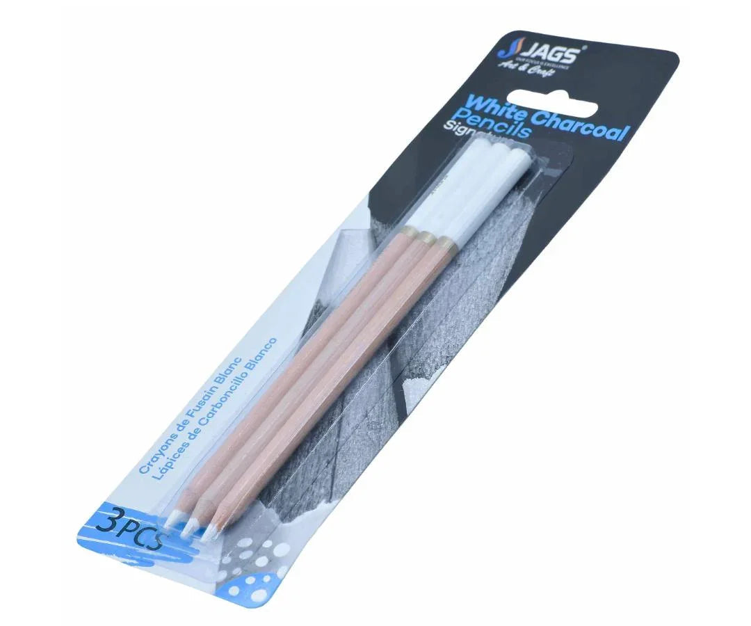 Jags White Charcoal Pencils 3 Piece SBT-3Y