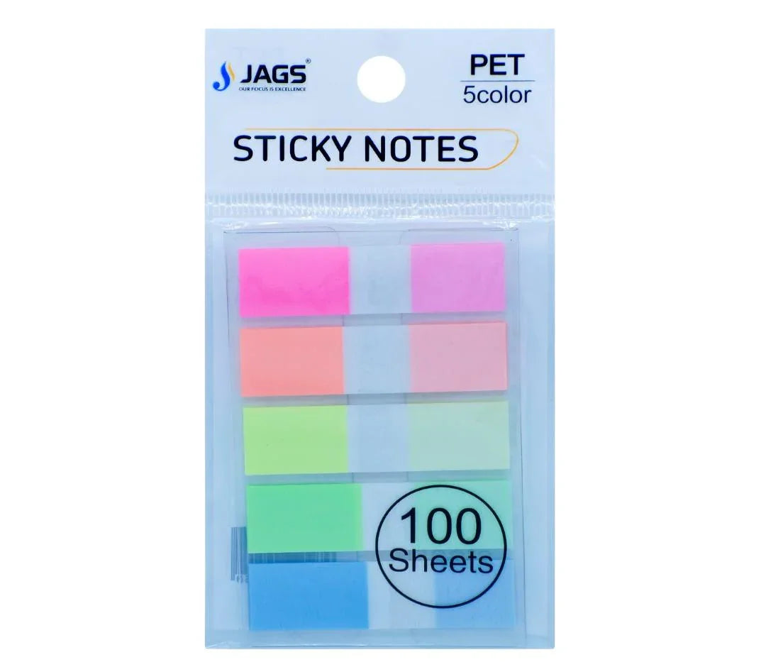 Jags Sticky Note Index Neon Ton 5 Colour 100 Sheets JSNA03