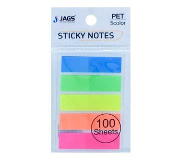 Jags Sticky Note Index Neon 5 Colour 100 Sheets JSNA06