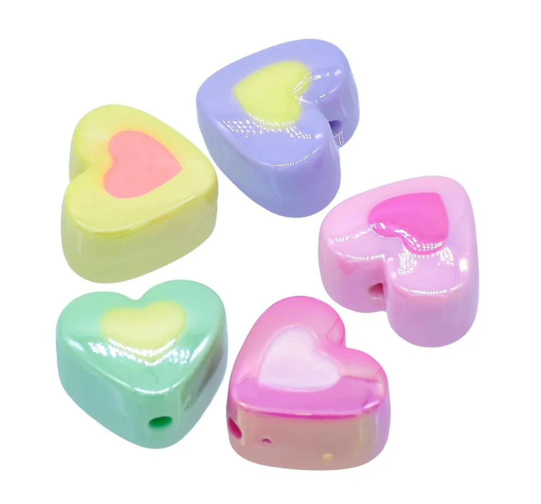 Jags Beads Two Colour Heart Set Of 5Pcs JCCP40