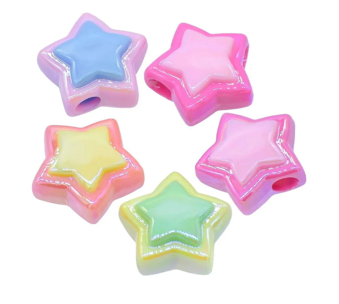 Jags Beads Two Colour Star Set Of 5Pcs JCCP38