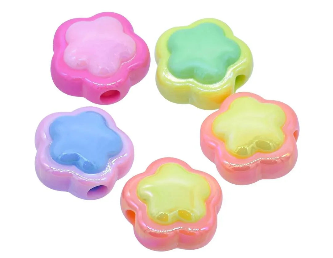 Jags Beads Two Colour Flower Set Of 5Pcs JCCP42