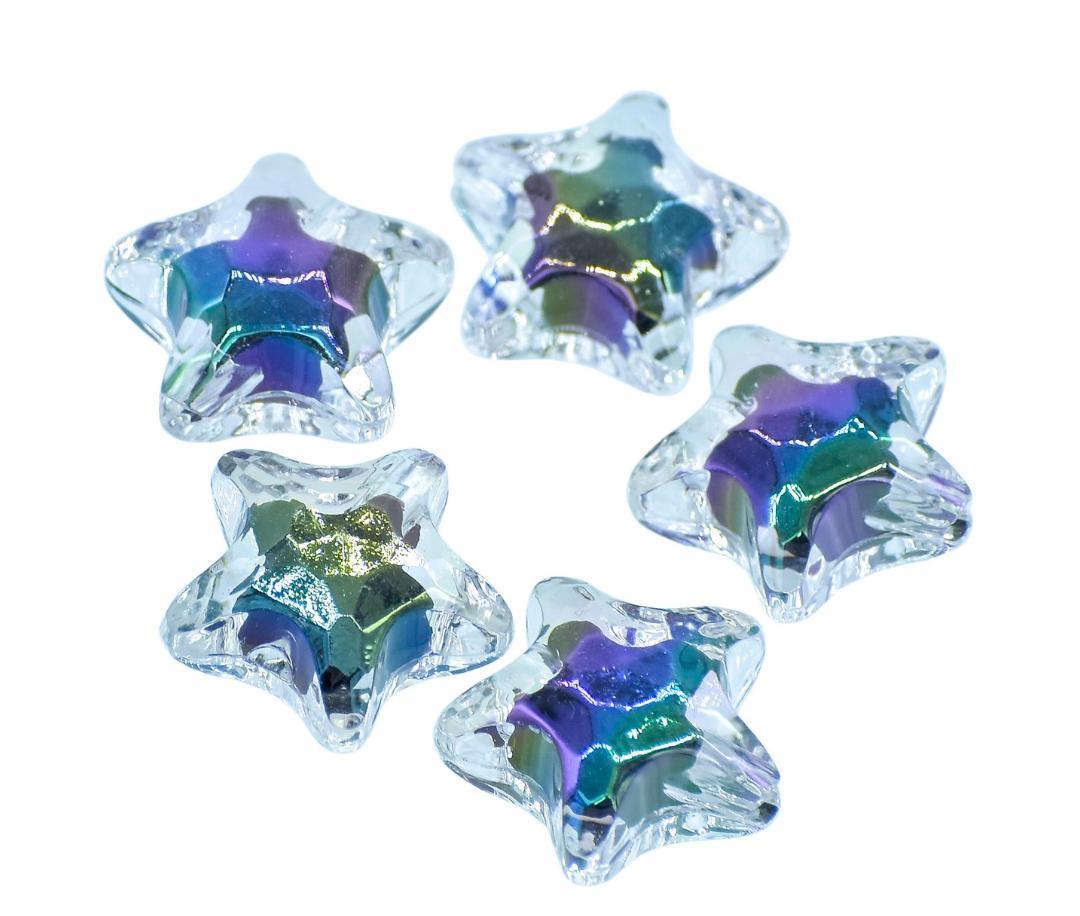 Jags Beads Two Colour Rainbow Star Set Of 5Pcs JCCP45