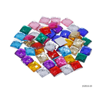 Jags Kundan Stone Diamond Square Small S12 50Pcs J12X12-23