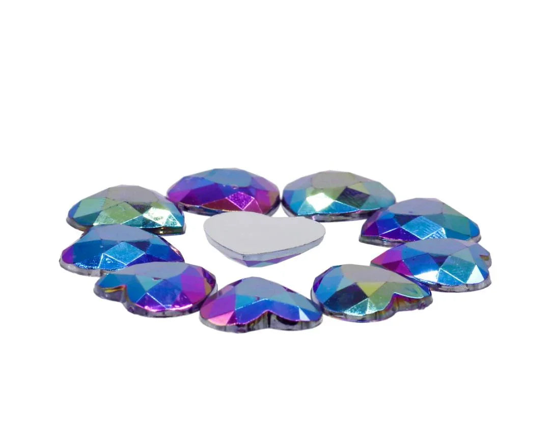 Jags Kundan Stone Diamond Heart Rainbow 1 T20 10Pcs JT20H-11