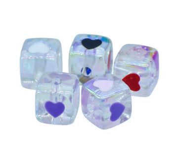 Jags Beads Square Heart Set Of 5 Pics JCPP02