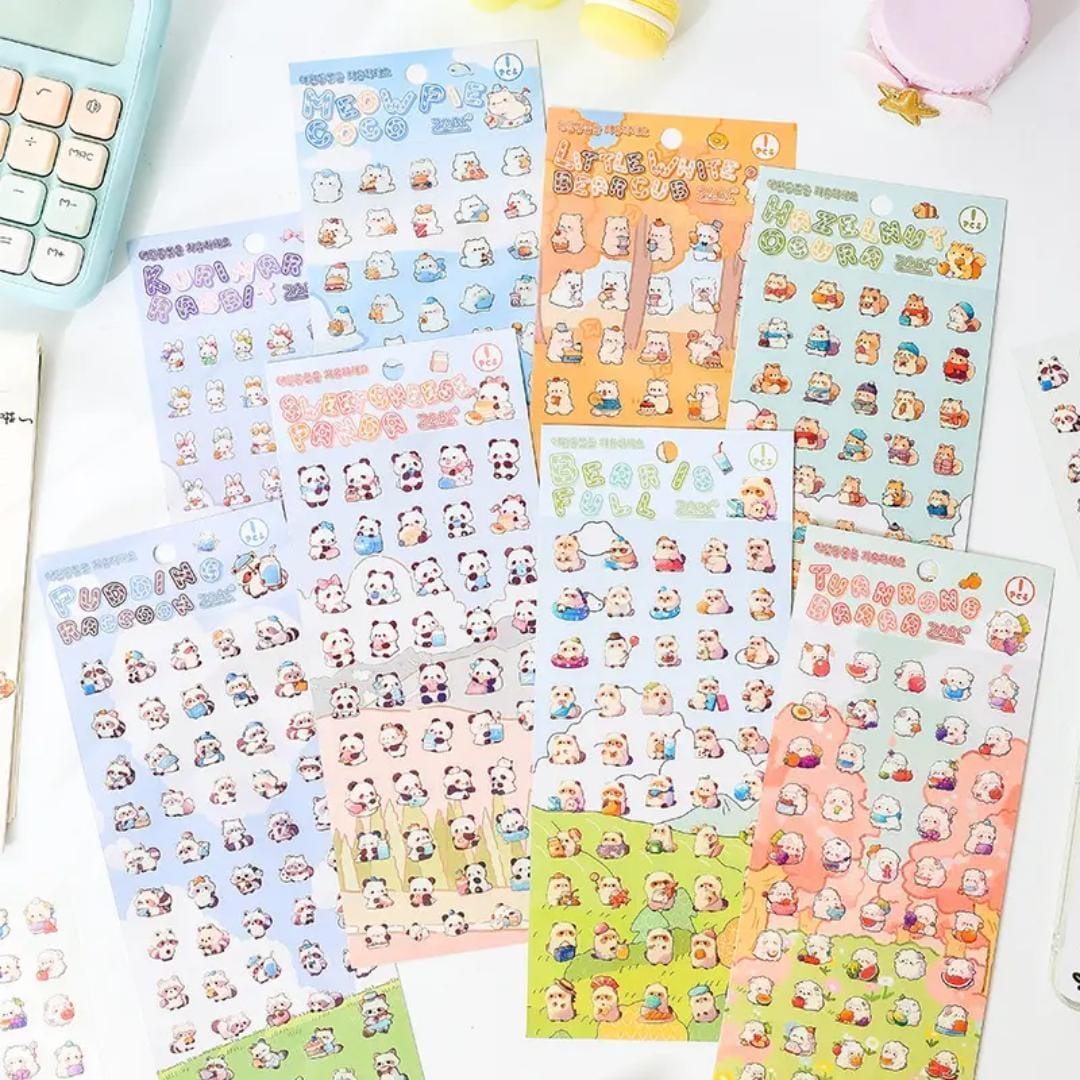 Premium Kawaii Journaling Stickers l Pack of 1 Sheets l Elegant Nature Stickers for Scrapbooking & Planners