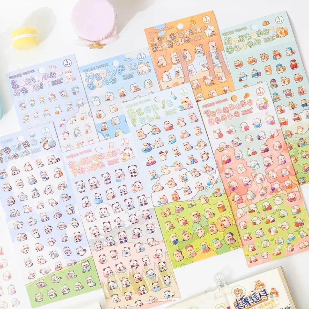 Premium Kawaii Journaling Stickers l Pack of 1 Sheets l Elegant Nature Stickers for Scrapbooking & Planners