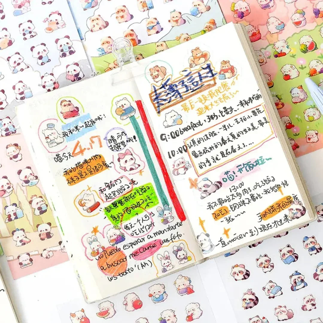 Premium Kawaii Journaling Stickers l Pack of 1 Sheets l Elegant Nature Stickers for Scrapbooking & Planners