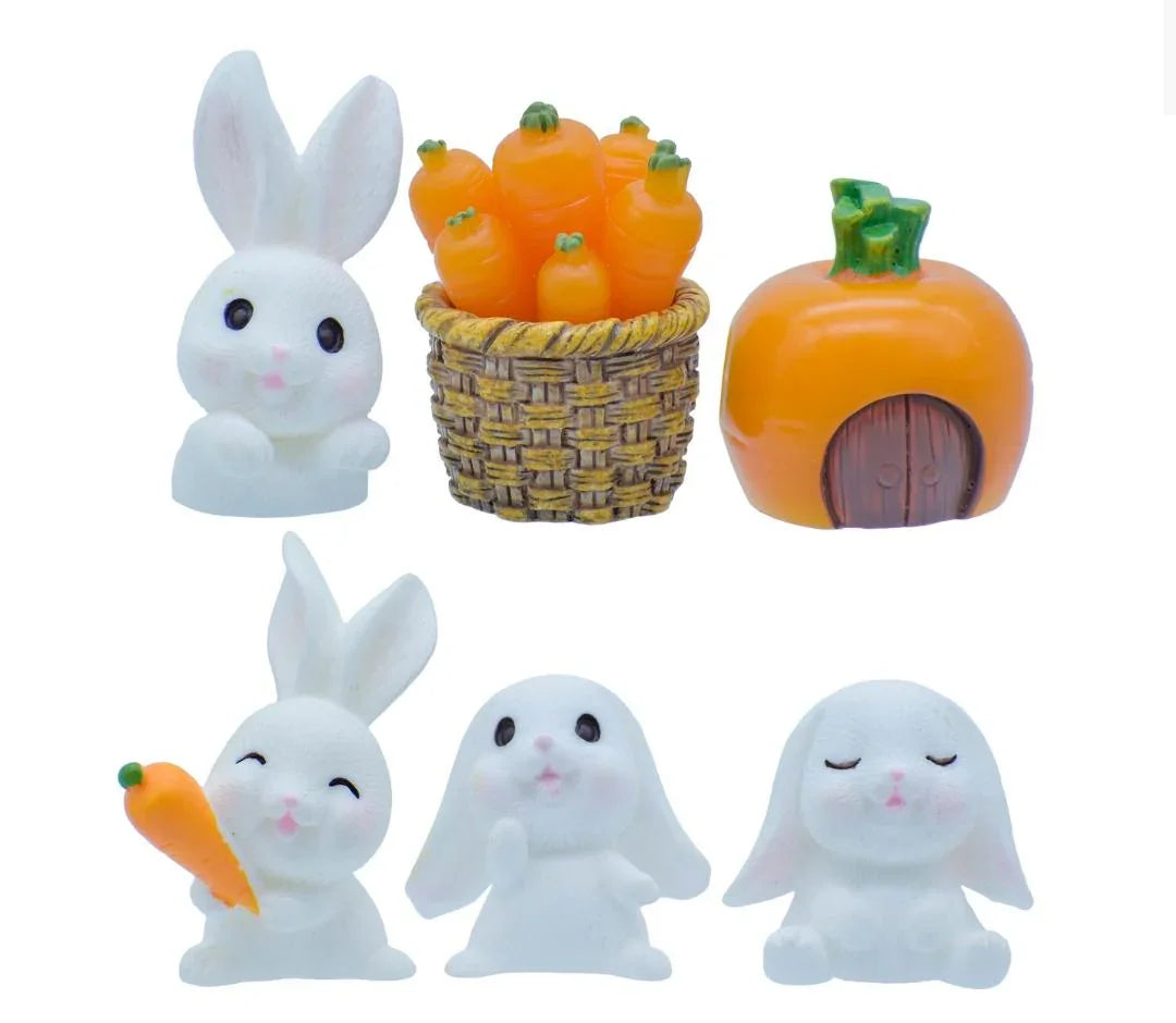 Miniature Rabbits 7 Pcs Set C0239-A