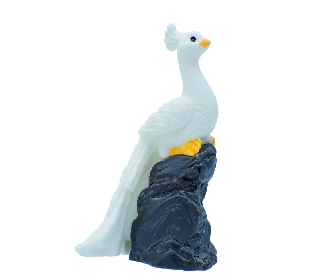 Miniature Peacock With Stand White 1 Pcs (C0697-8) C0697-8