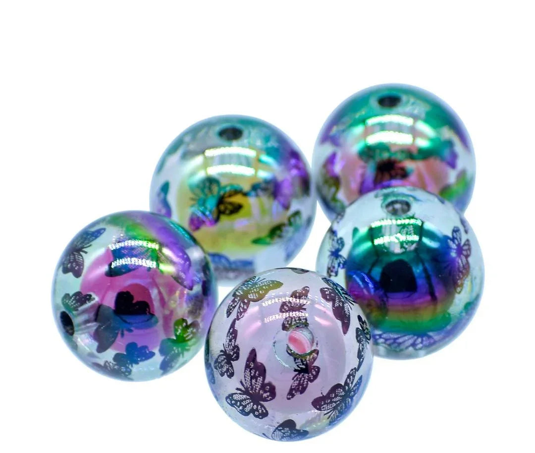 Jags Beads Rainbow Colour Round Set Of 5 Pics JCPP01
