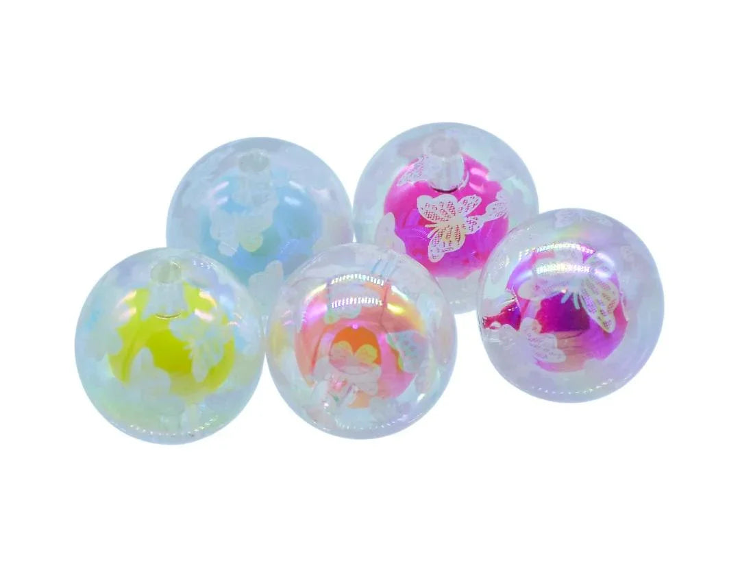 Jags Beads Butterfly Print Round Set Of 5 Pics JCPP04