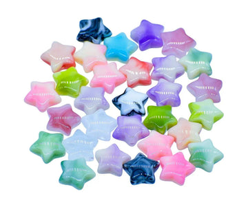 Jags Beads Star Marbel Multicolour 25Gms JCCP17