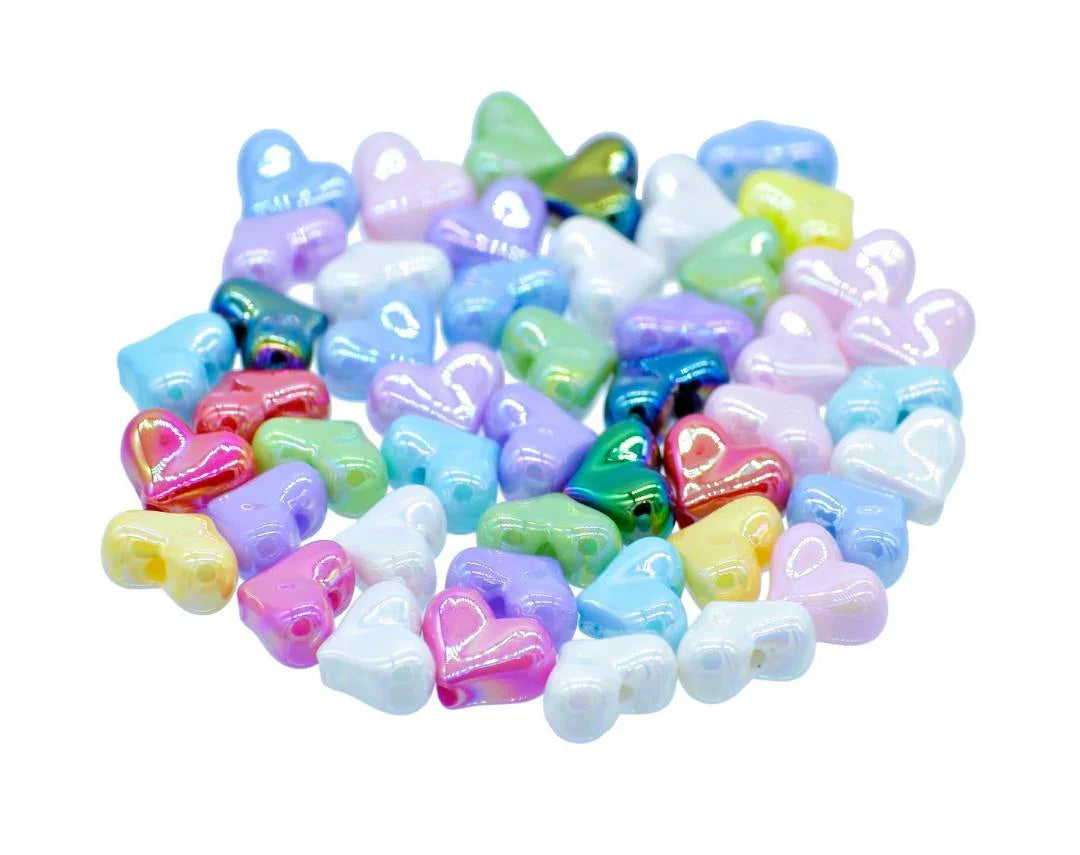 Jags Beads Small Heart Multicolour 25Gms JCCP20