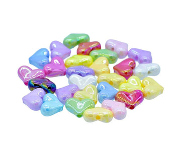 Jags Beads Medium Heart Multicolour 25Gms JCCP21