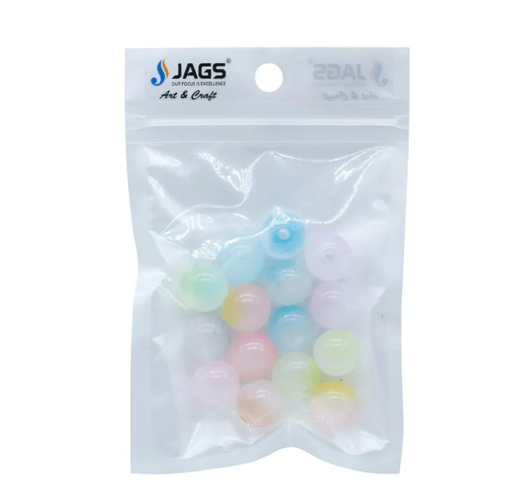 Jags Craft Beads Transparen Pastel Colours 14MM 20Gsm JCBP10
