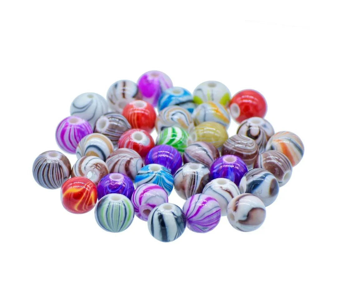 Jags Craft Beads Printed MultiColour 10MM 20Gsm JBPM10MM