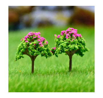 Artificial Miniature Tree Green & Pink 2 Pcs FU-40GPK