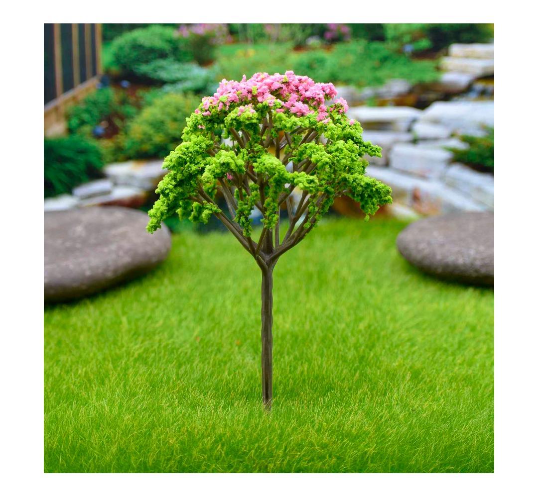 Artificial Miniature Green & Pink Tree 1pc FU-140GPK