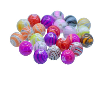 Jags Craft Beads Printed MultiColour 12MM 20Gsm JBPM12MM