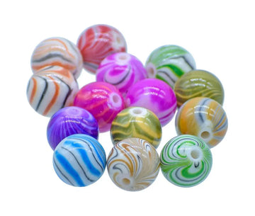 Jags Craft Beads Printed MultiColour 14MM 20Gsm JBPM14MM