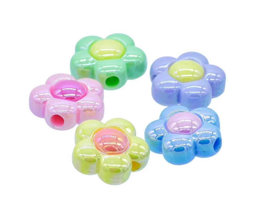 Jags Beads Two Colour Flower Set Of 5Pcs JCCP41