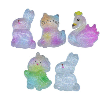 Miniature Crystal Pet Animal 5Pcs Mix Colour MMAN-59