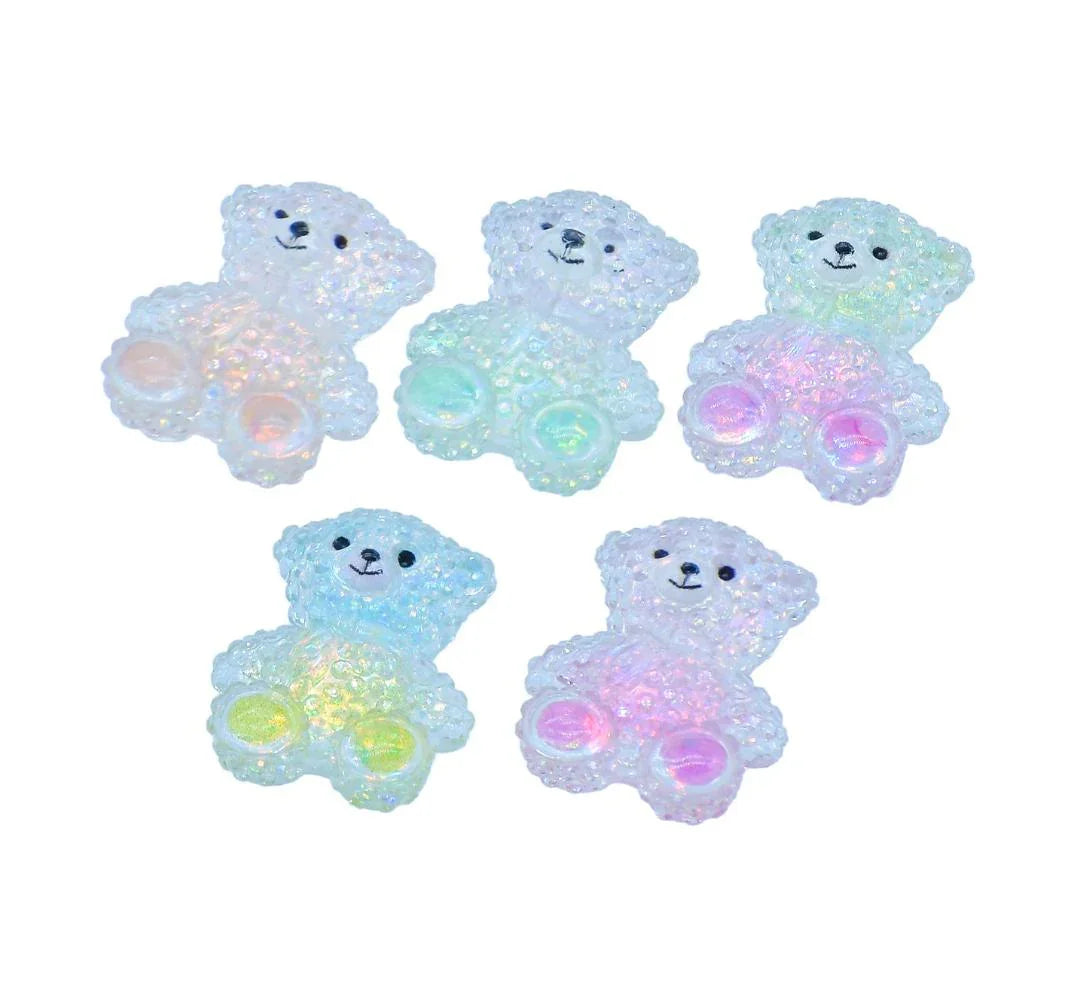Miniature Crystal Teddy 5Pcs Mix Colour MMAN-58