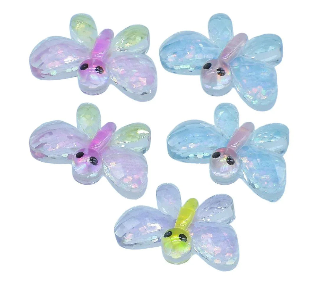 Miniature Crystal Butterfly 5Pcs Mix Colour MMAN-52