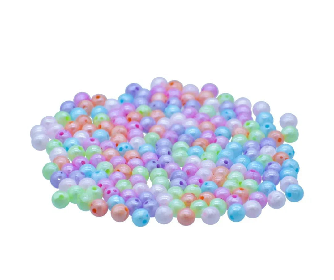 Jags Craft Beads Round Pastel Mix Colours 6MM 20Gsm JCBR01