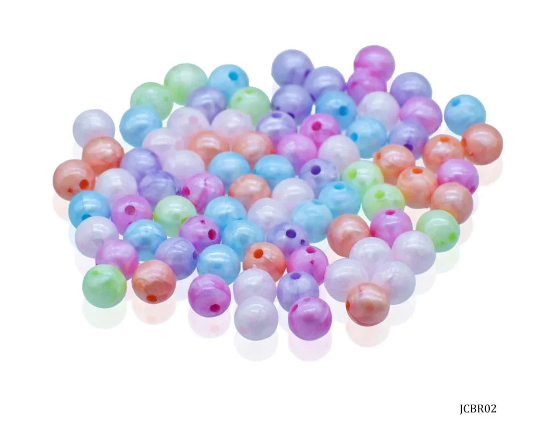 Jags Craft Beads Round Pastel Mix Colours 8MM 20Gsm JCBR02