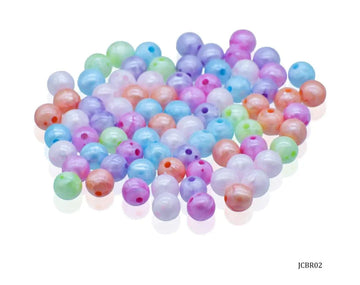 Jags Craft Beads Round Pastel Mix Colours 8MM 20Gsm JCBR02