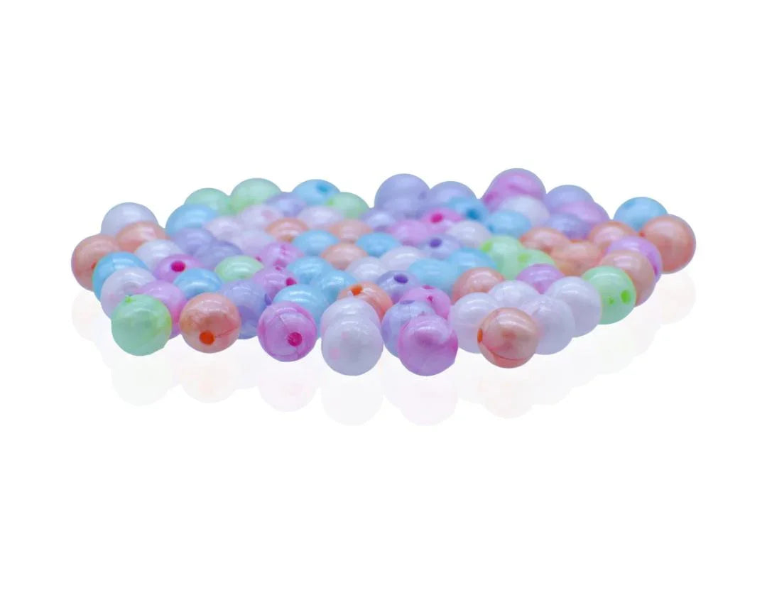 Jags Craft Beads Round Pastel Mix Colours 8MM 20Gsm JCBR02