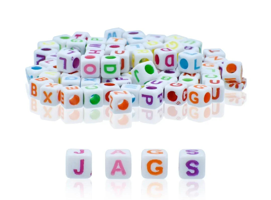 Jags Craft Beads Alphabet Square Big 25gm 7X7MM JCB207