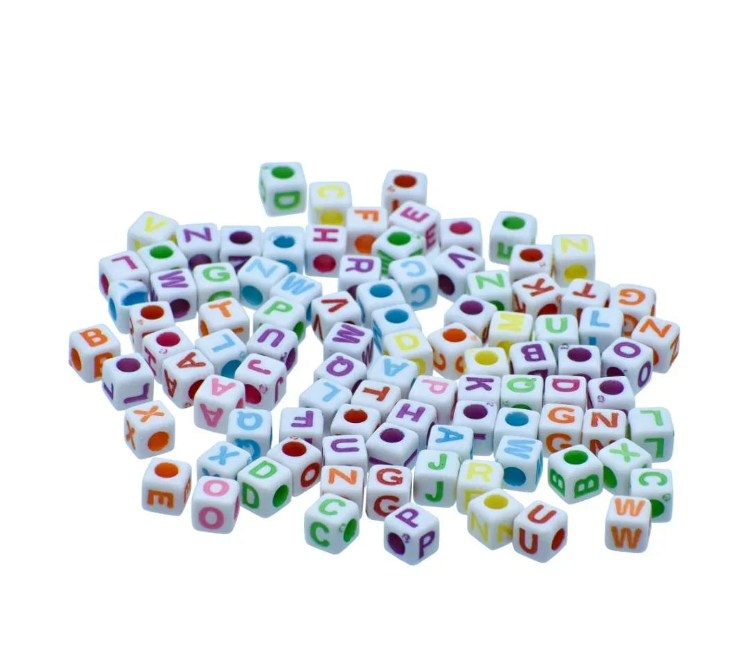 Jags Craft Beads Alphabet Square Big 25gm 7X7MM JCB207